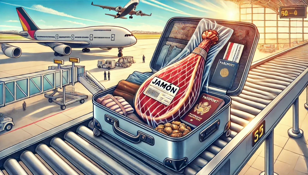 Se puede llevar jamón en el avión